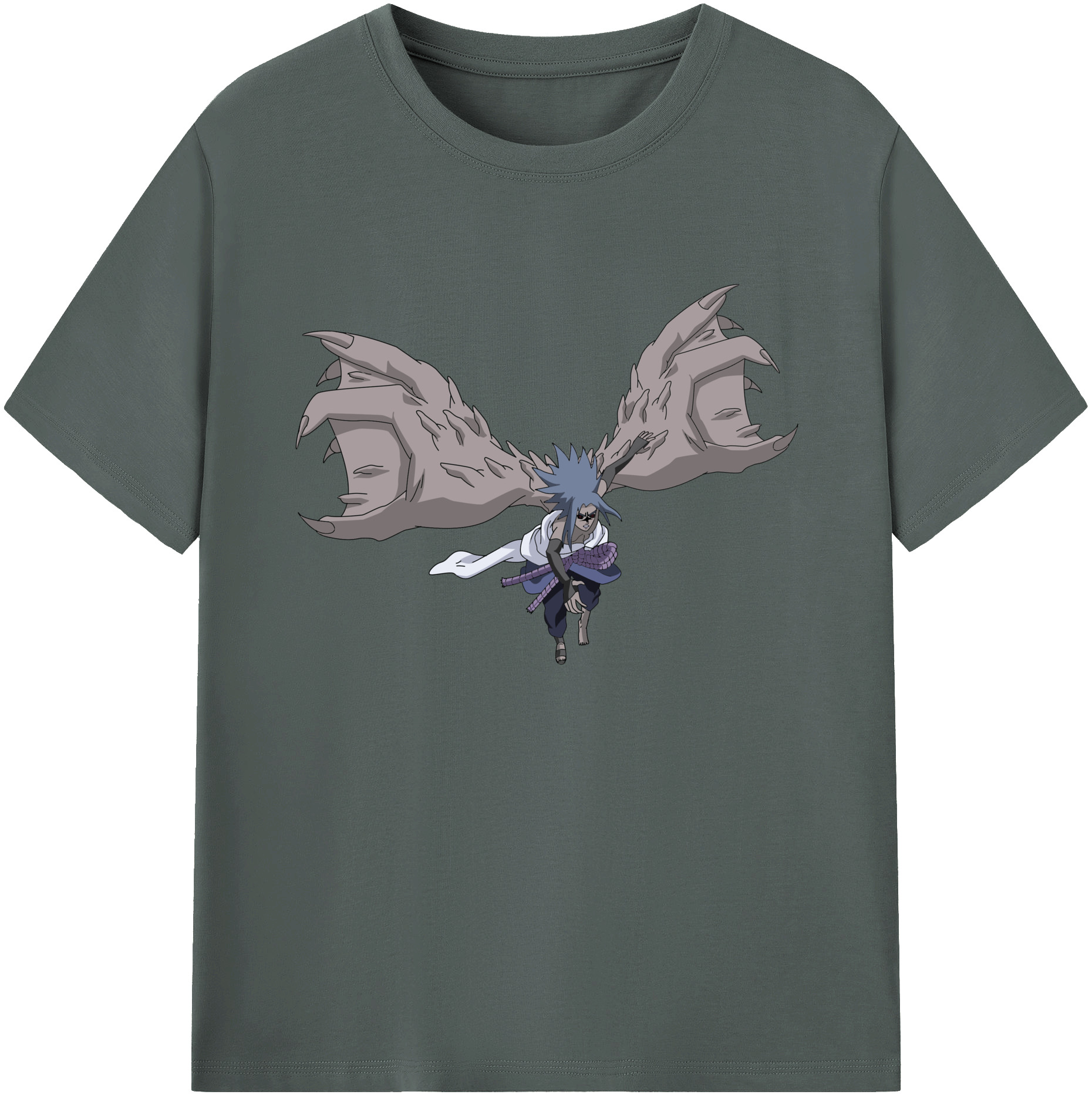 （画像用） NARUTO -ナルト- うちは サスケ Uchiha Sasuke 綿100％ メンズ半袖Tシャツ｜肌触りやわらか＆通気性